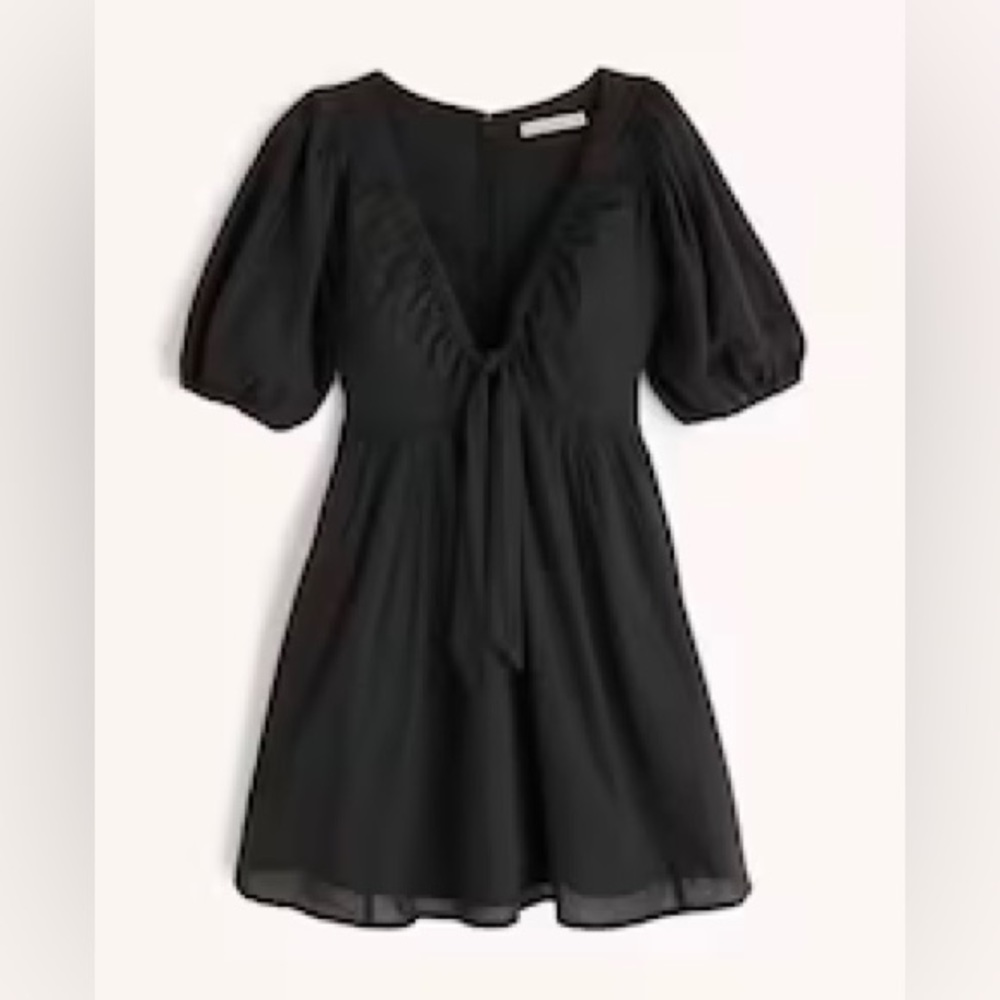 Abercrombie & Fitch Cinch-Front Cotton Texture Mini Dress - Size Small